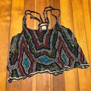 Mossimo Supply Co. Geometric Strappy Multicolor Crop Top